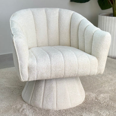 Swivel Barrel Ivory Chair