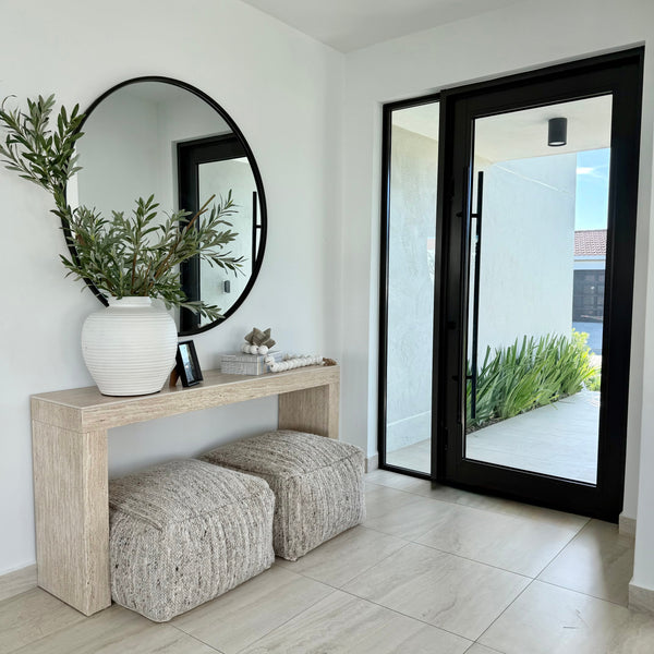 Faux Travertine Classic Husky Console Table - Decora Home