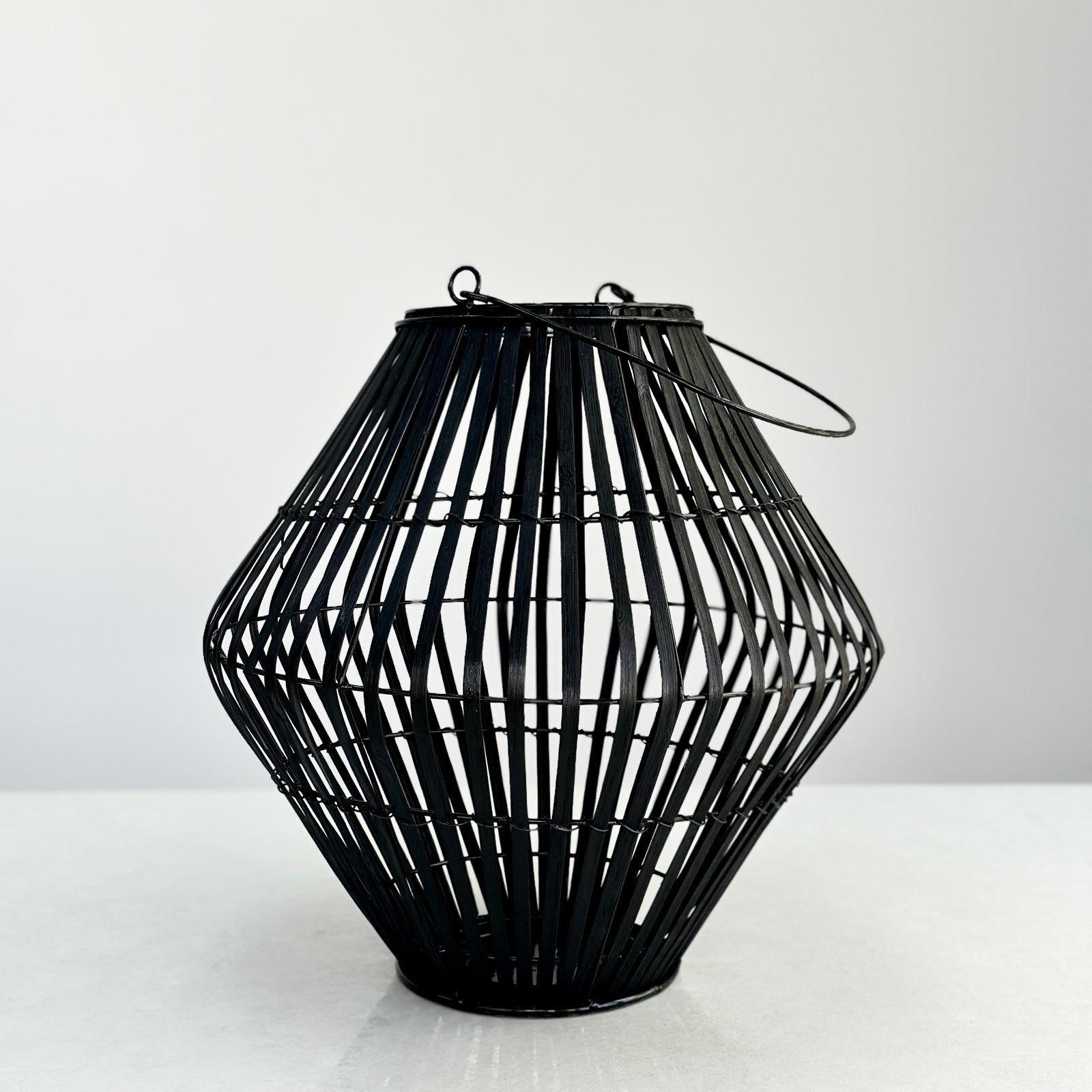 Wooden Black Round Lantern