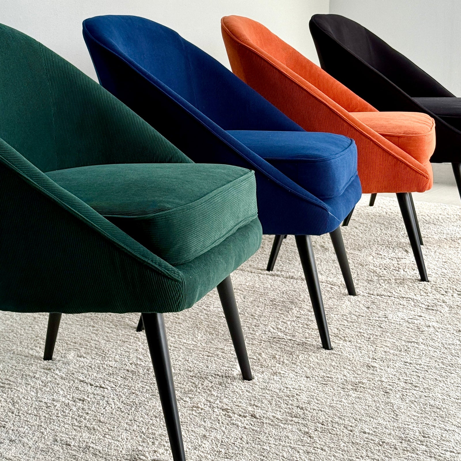 Amber Corduroy Fabric Classic Blue Chair