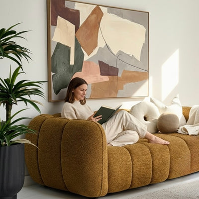 Cloud Sofa Cognac Fabric