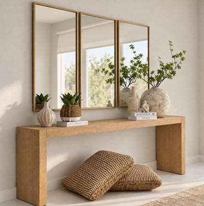 Rectangle Gold Metal Frame Mirror
