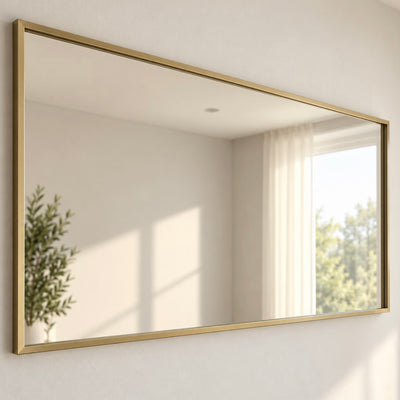 Rectangle Gold Metal Frame Mirror