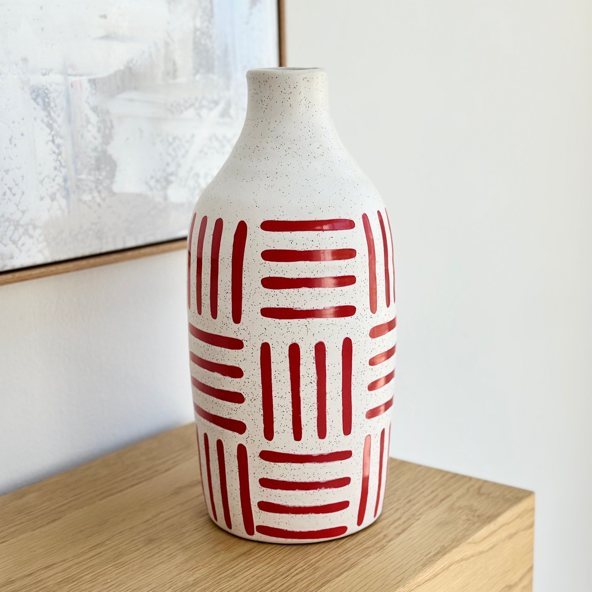 Large French Red Ceramic Vase