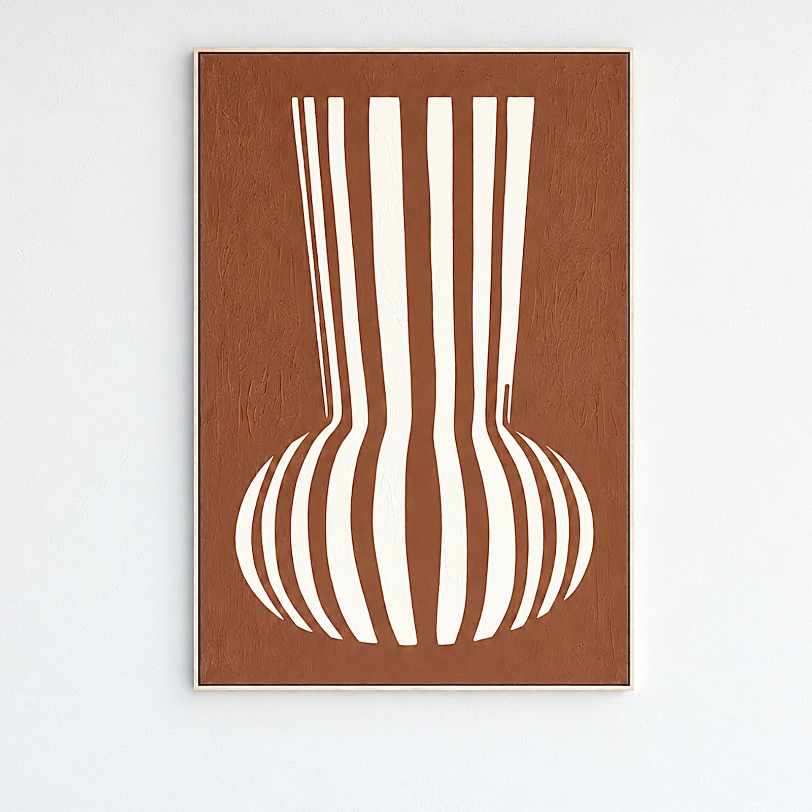 Striped Vase Hand Painted Wall Art - B
