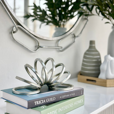 Spiral Silver Metal Table Top