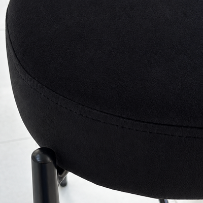Thira Counter Stool Metal Black Legs Black Velvet