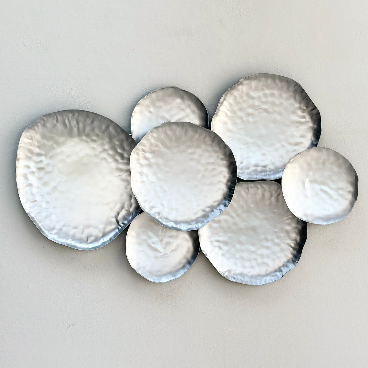 Multi Circles Silver Metal Wall Art