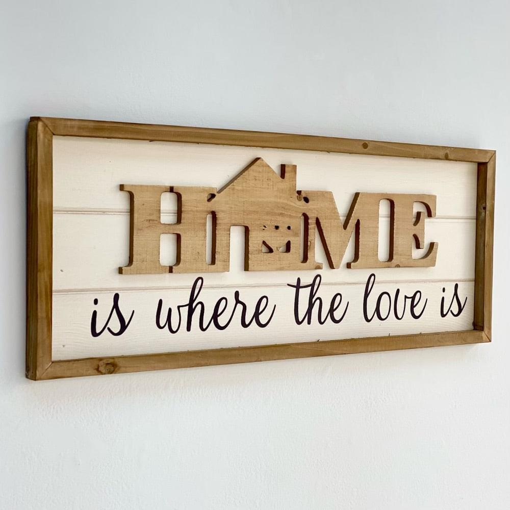 "HOME" Wood Rectangle Wall Art