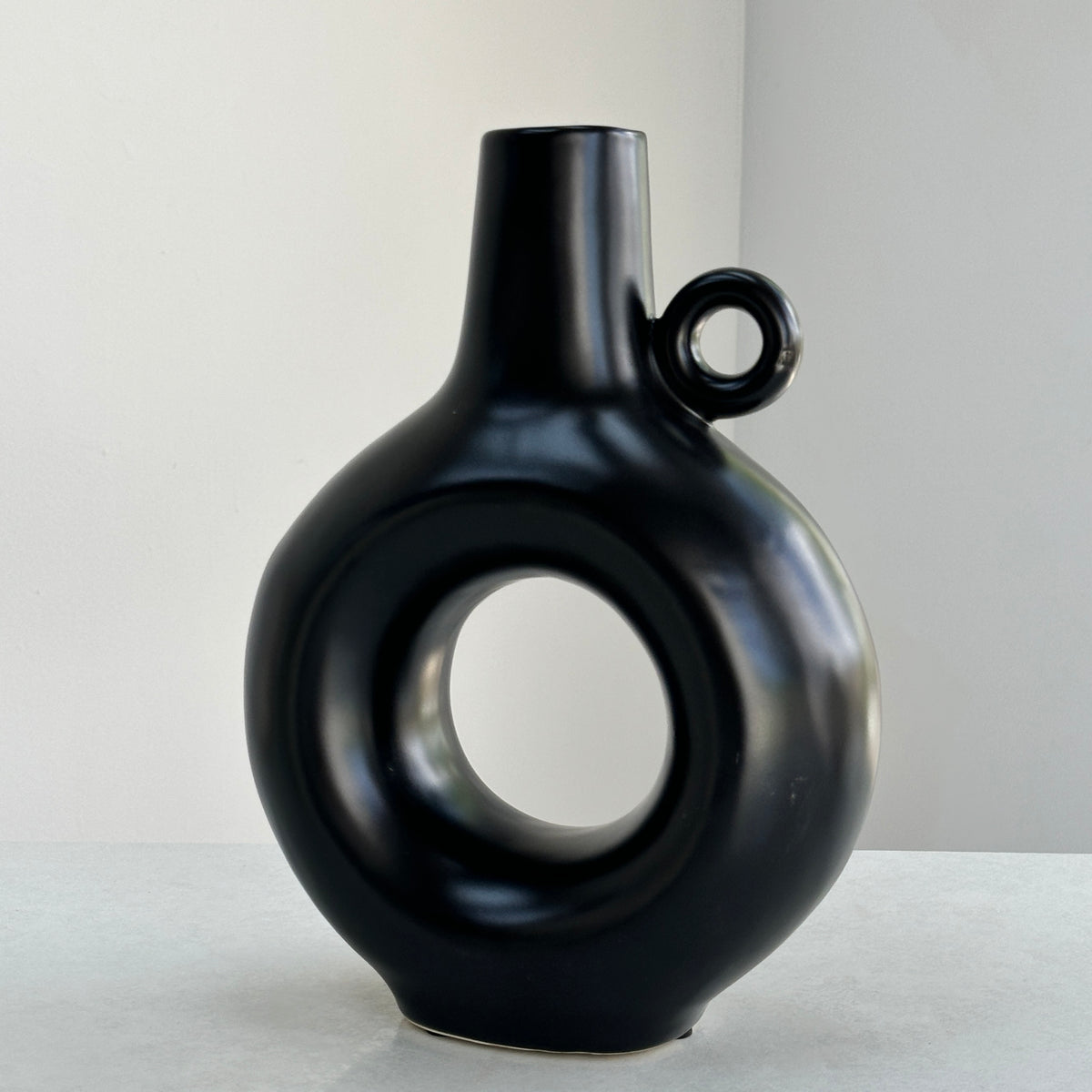 Large Black Circle Vase