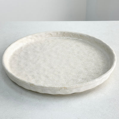 Textured Ceramic Ivory Plate