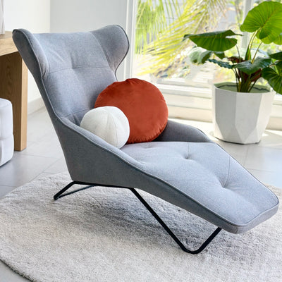 Contemporary Lounge Chair Gray Fabric