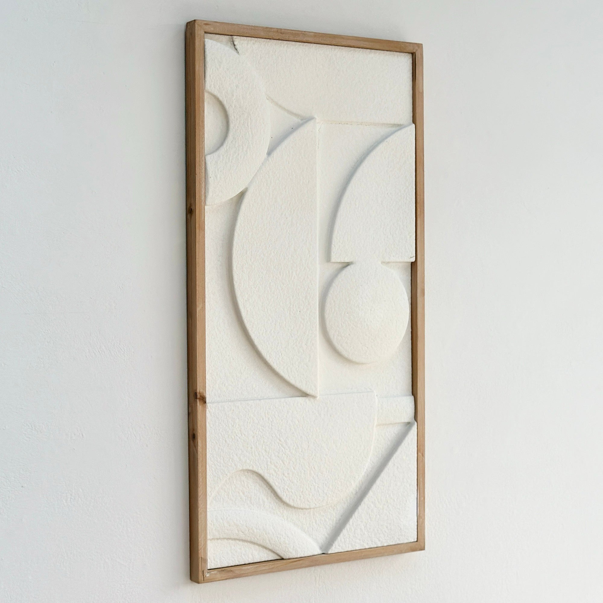 Dimensional Abstract White Wooden Frame Wall Art
