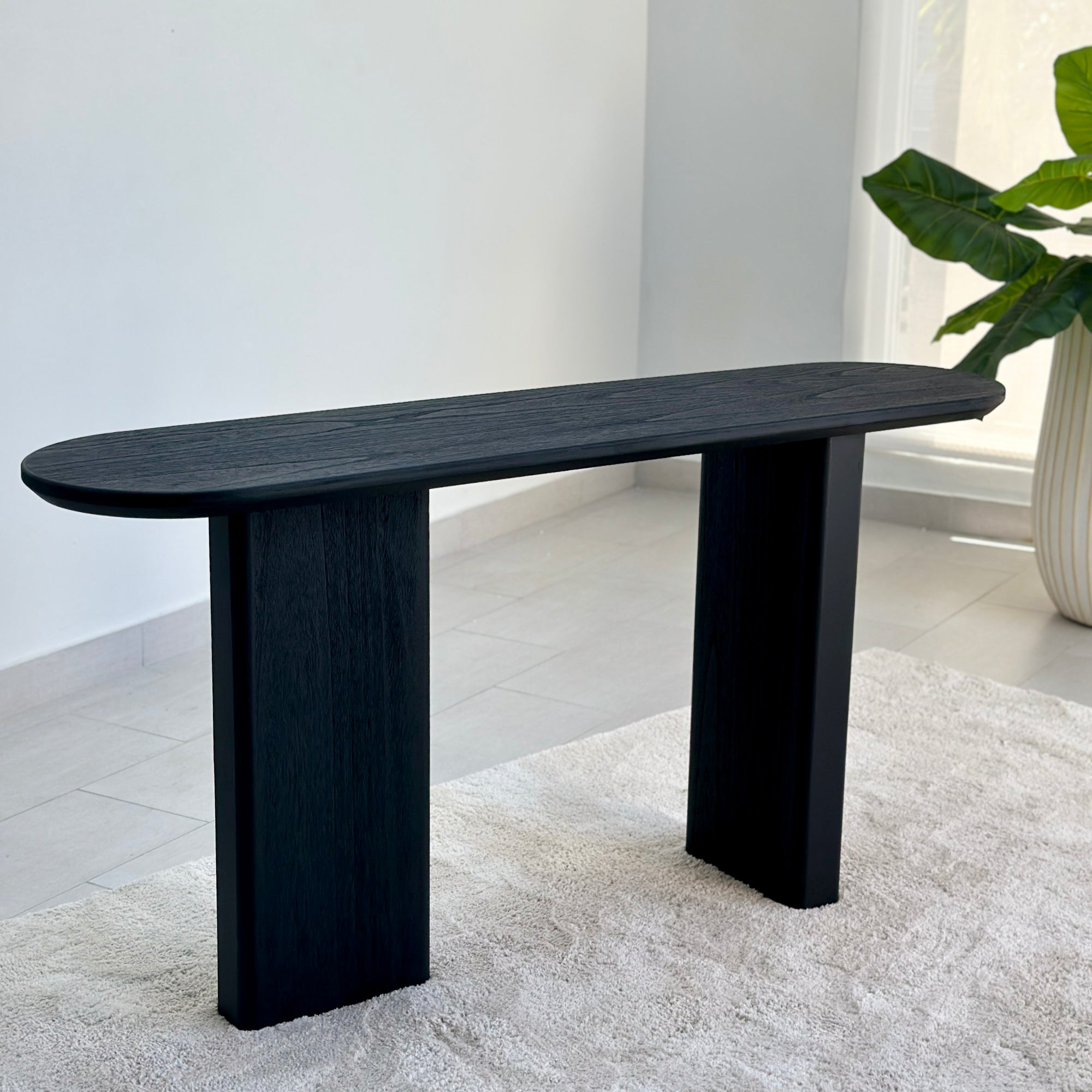 Opposite Leg Console Black Table