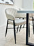 Tripod White Top and Coquette Boucle Bone White Dining Table  Set