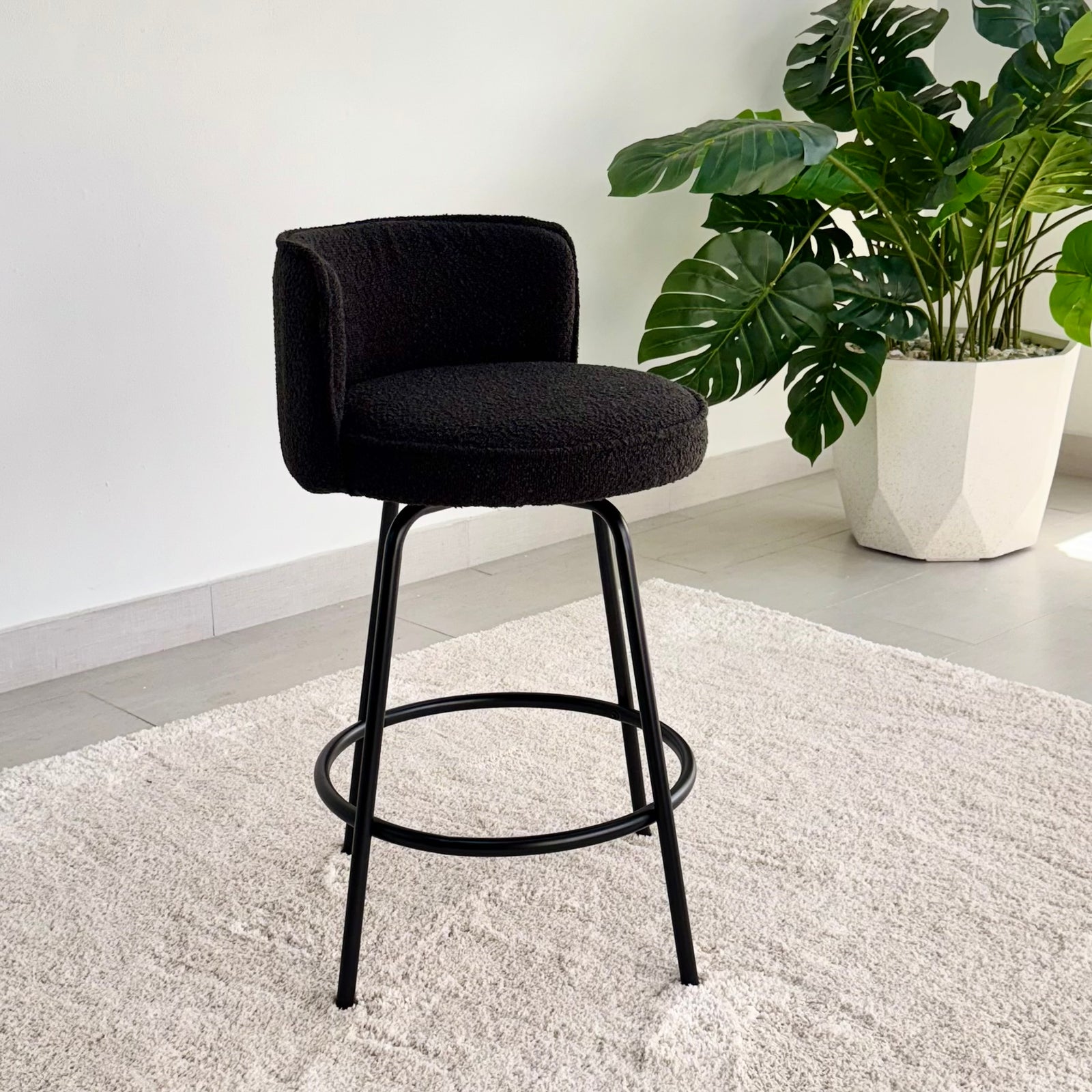 Cuddle Swivel Armless Counter Stools Black