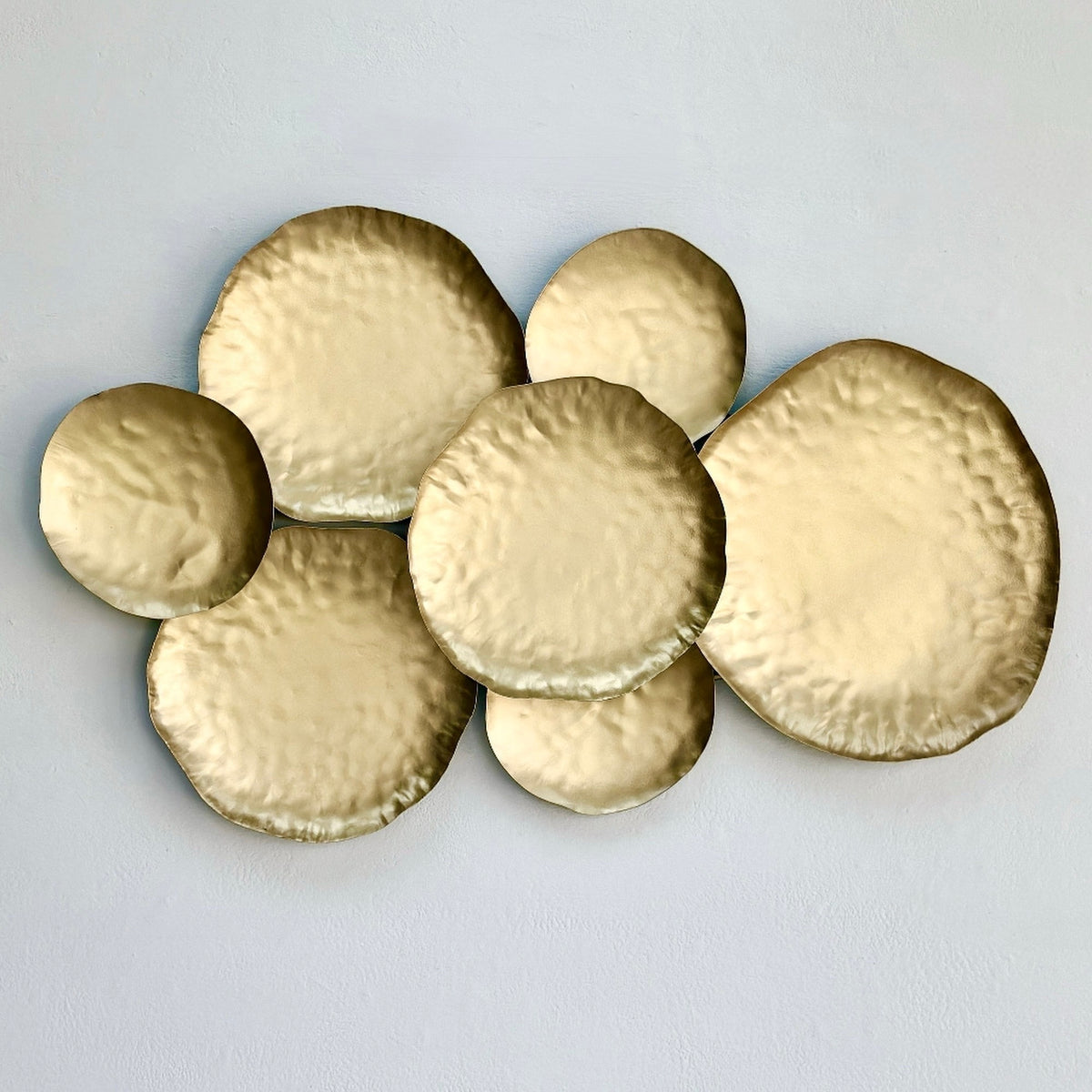 Multi Circles Golden Metal Wall Art