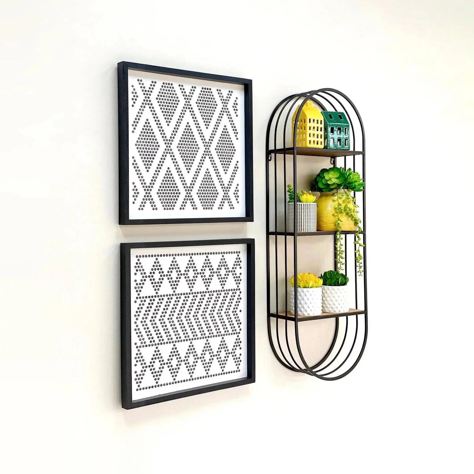 Perforated Mix Diamond Metal Wall Art