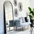 Arched Silver Frame Floor Mirror