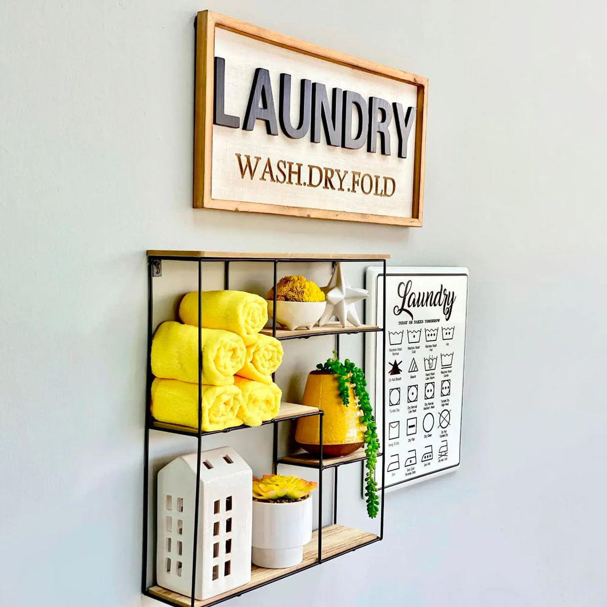 Rectangle "Laundry"Metal Wall Art - Decora Home