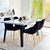 Wavy Dining Table White Top Black Legs