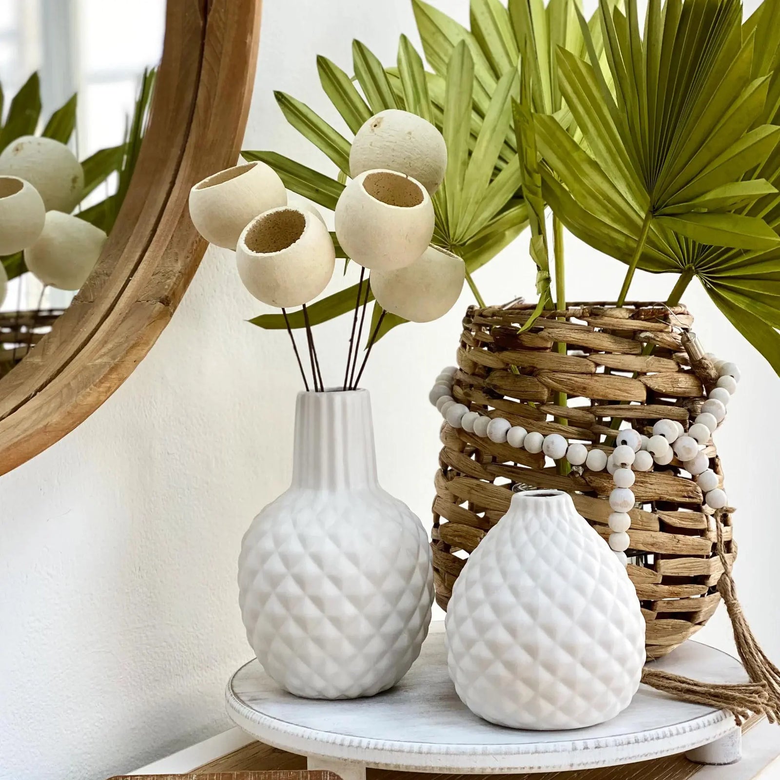 Wood Bellied Natural Lantern