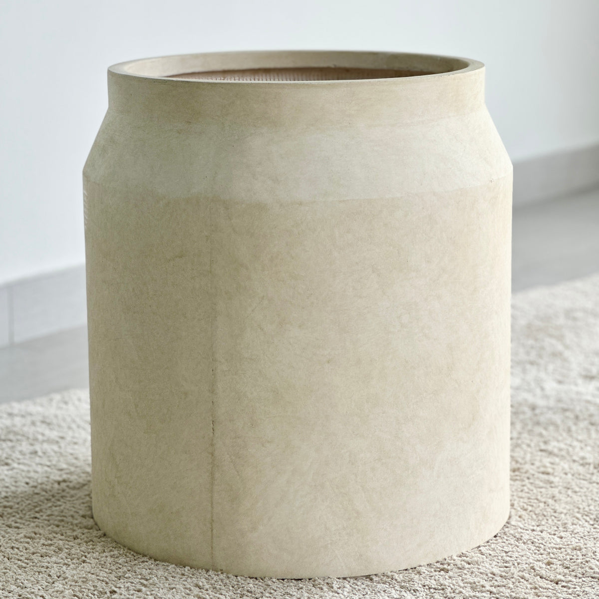 Smooth Drum Fiber Clay Planter