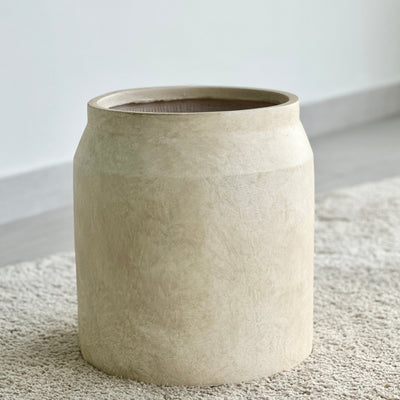 Smooth Drum Fiber Clay Planter