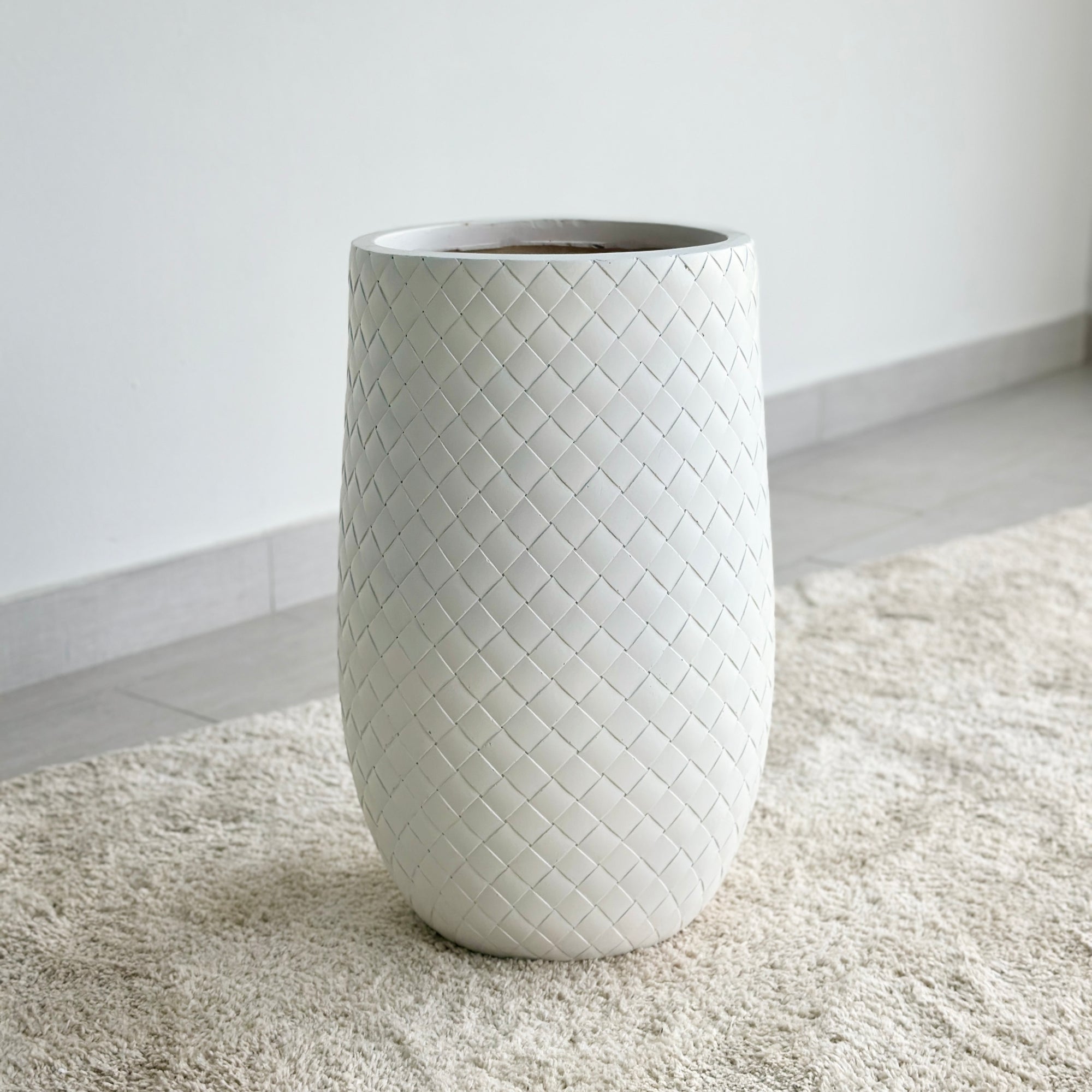 fibre clay plant pots Jade Waved Tall Fiber Clay Planter