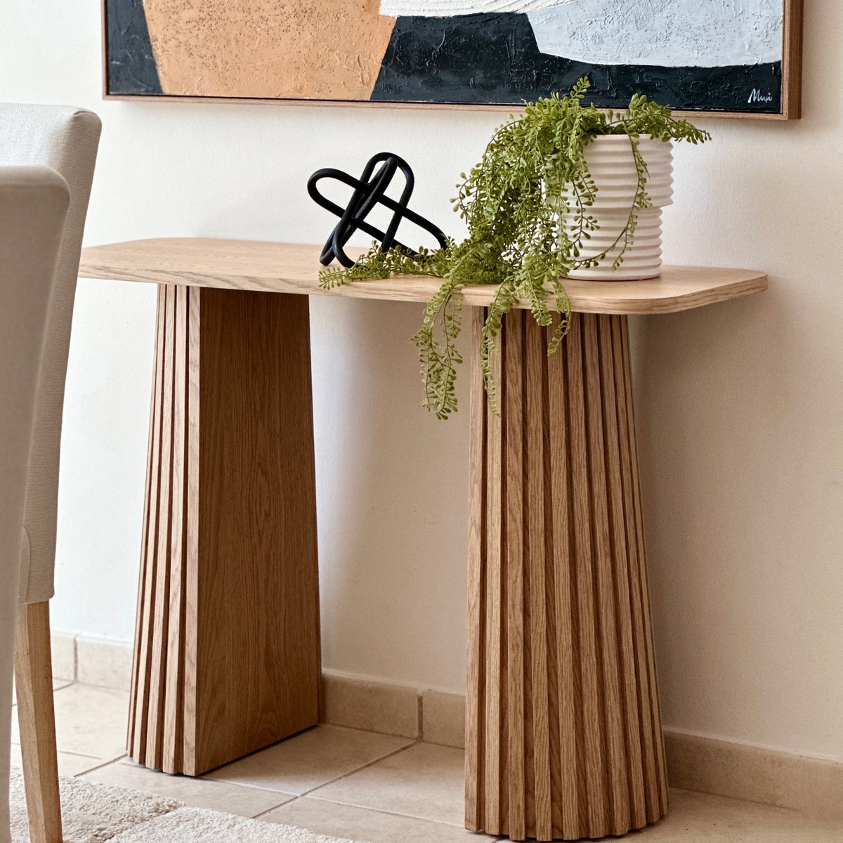 Pillar Wooden Natural Console Table