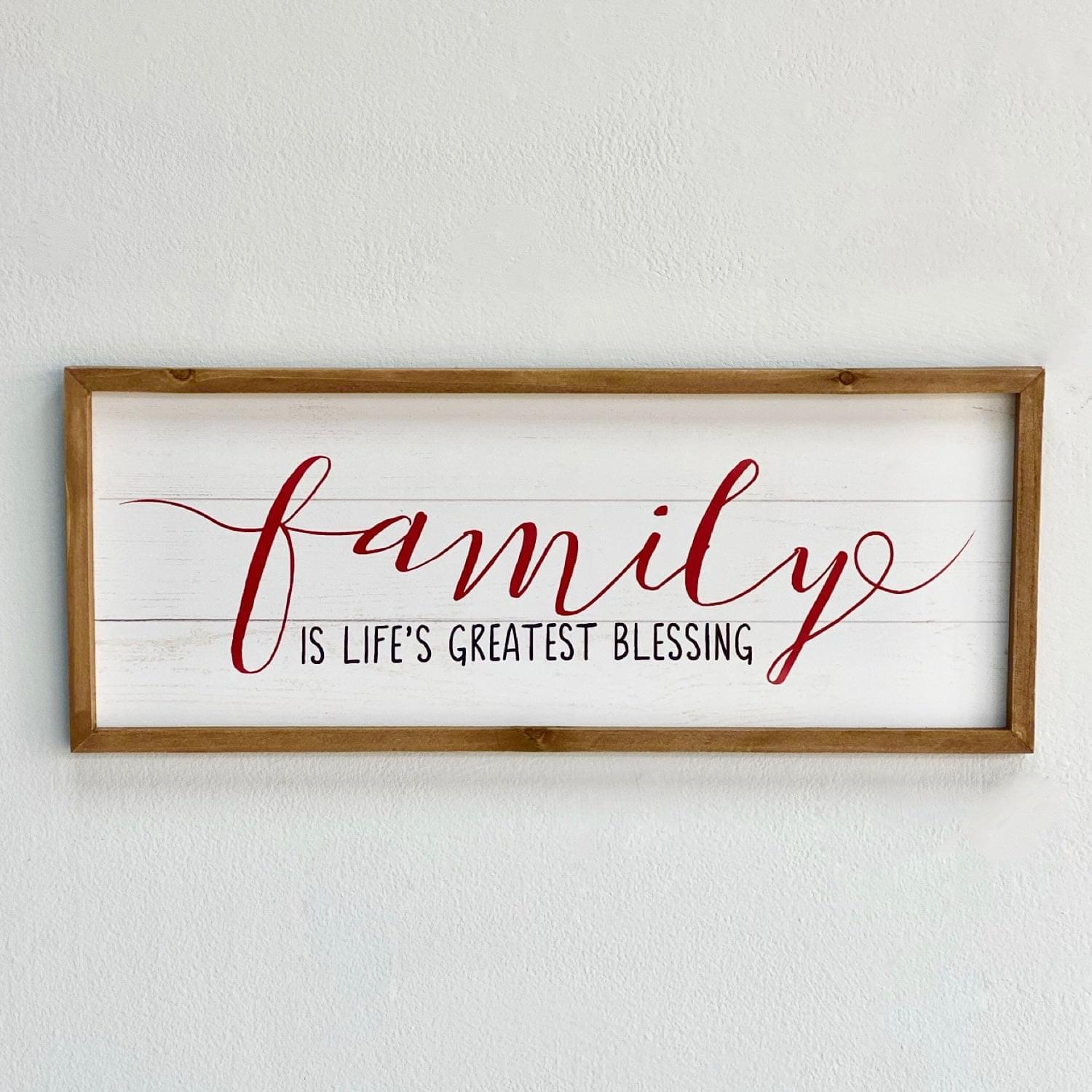"Family" Wooden Rectangle Wall Art