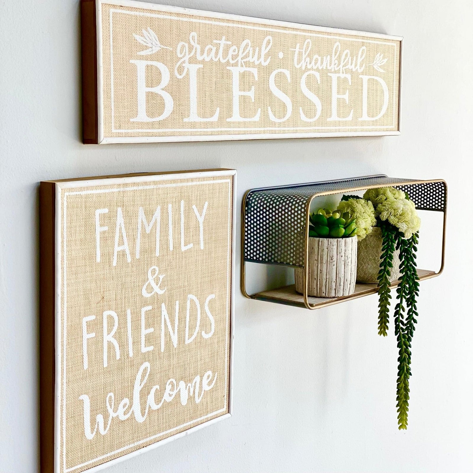 "Grateful, Thankful, Blessed" Wooden Wall Art