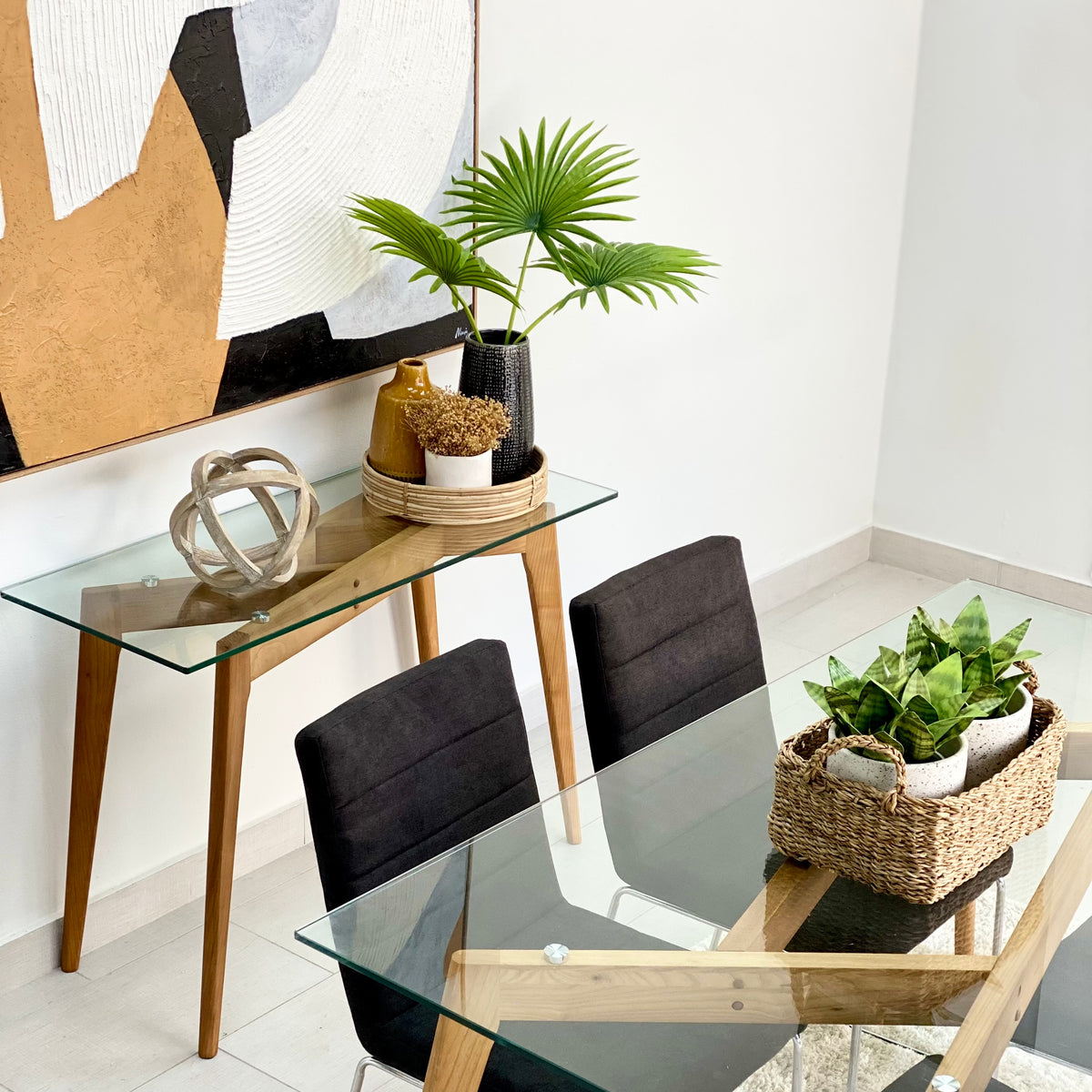 Rectangle Ash Wood Dining Table Legs Set