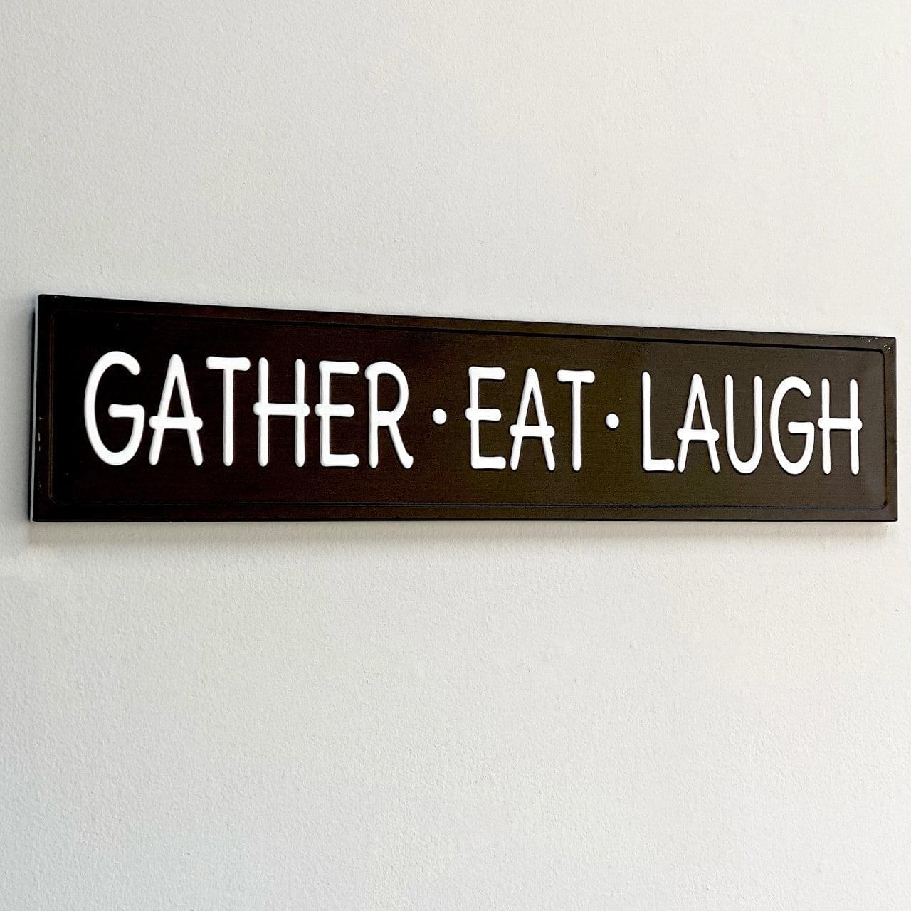 "Gather Eat Laugh" Metal Wall Art