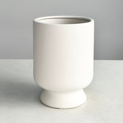 Ceramic White Round Bellied Pot