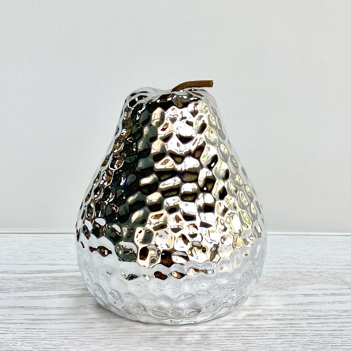 Ceramic Polished Silver Pear