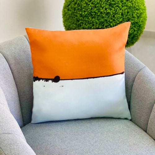 Square Orange & Gray Padding Pillow