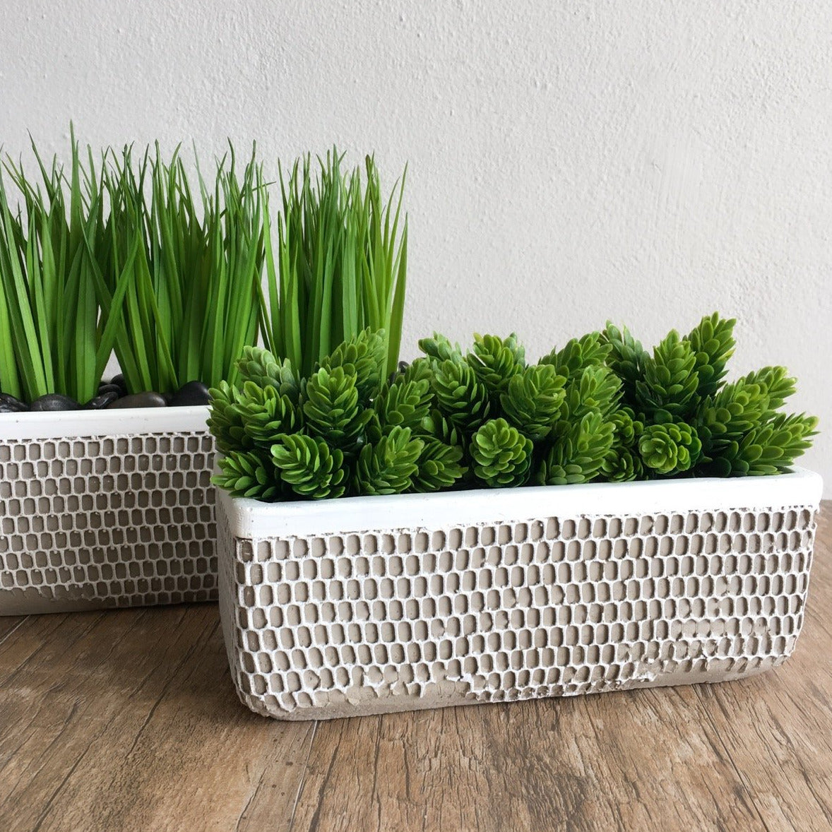 Small Base Textured Cement Vase