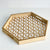 Hexagon Wooden Tray Printed Gold Bottom