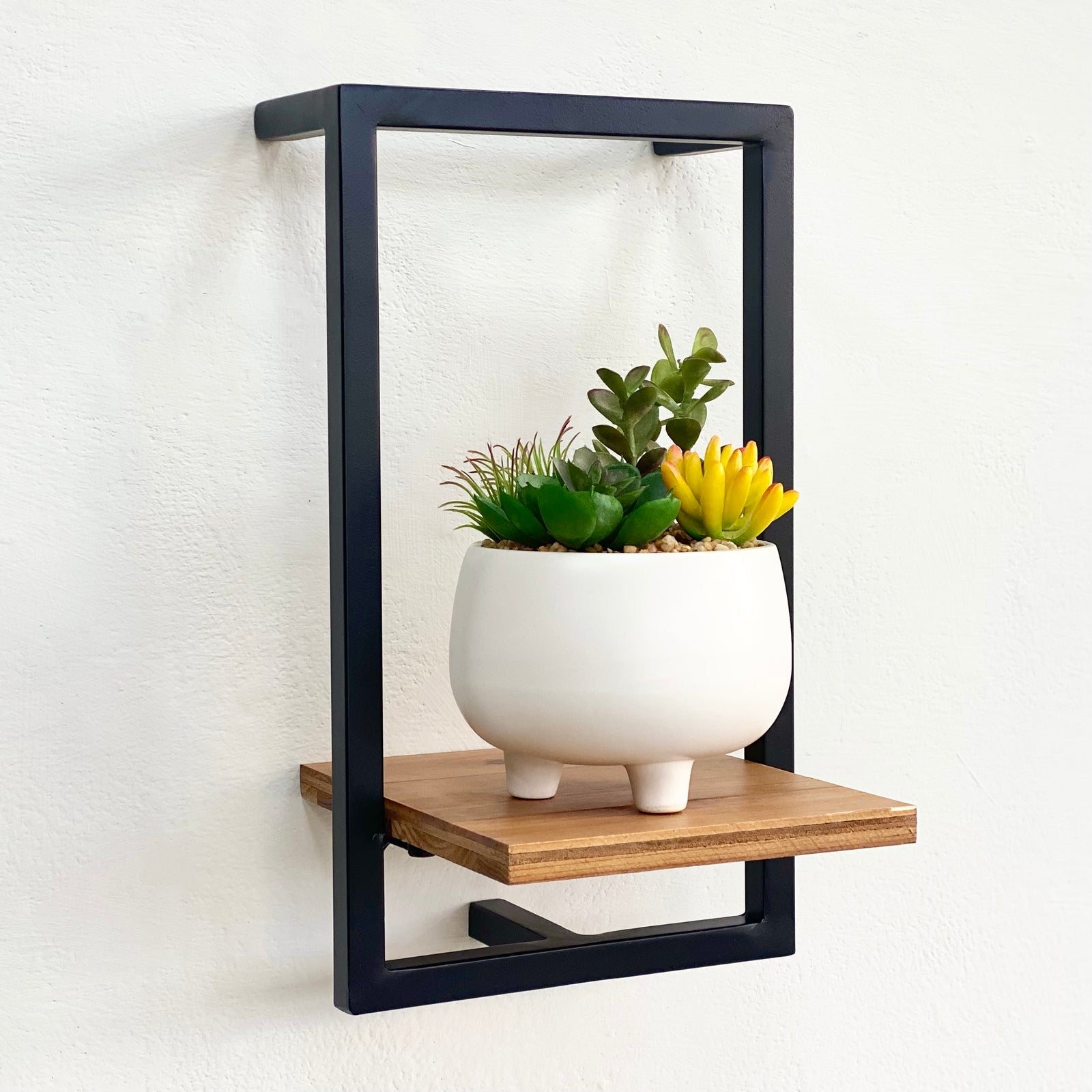 Shelfmate Metal & Wood Vertical Wall Shelf