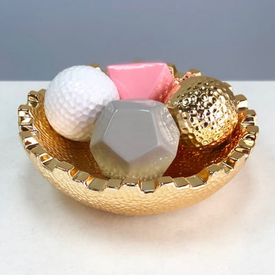 Ariadna Ceramic Golden Round Tray