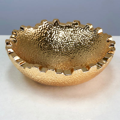 Ariadna Ceramic Golden Round Tray