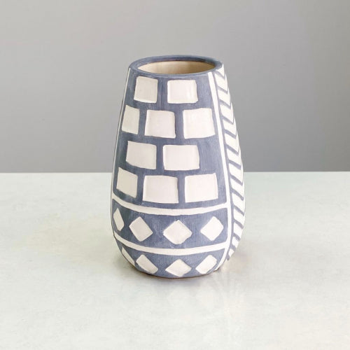 Large Selenium Blue Ceramic Vase