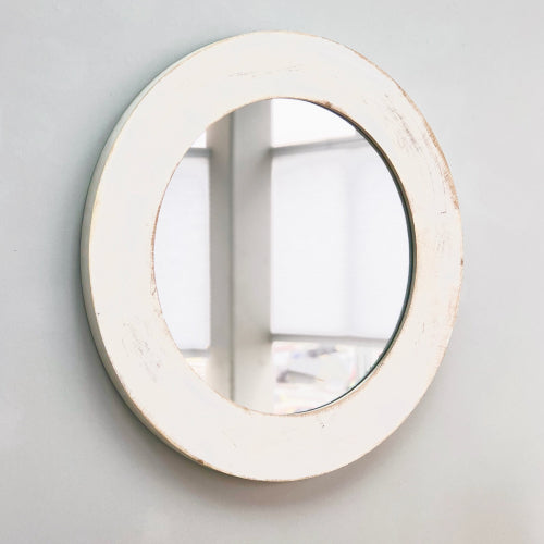 Tirso Rustic White Wooden Mirror