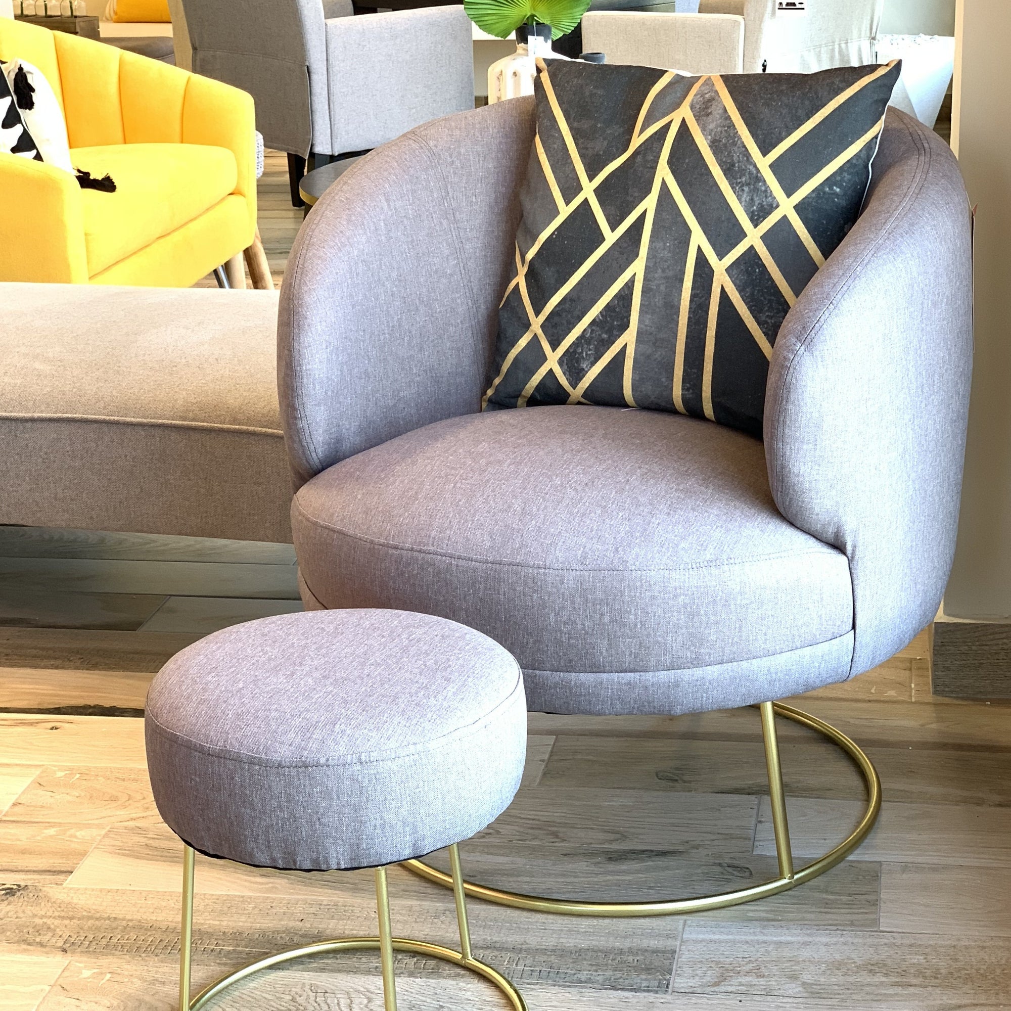 Abstract Gold & Black Lines Pillow