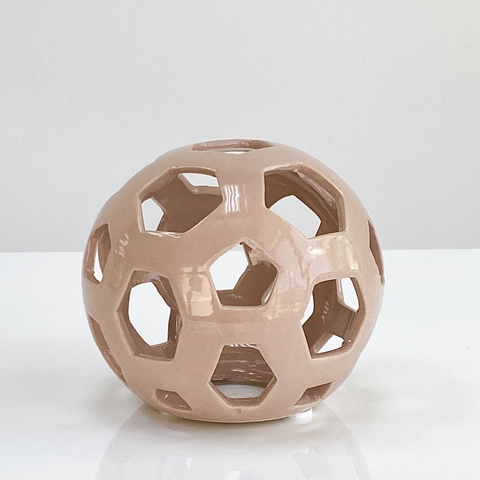 Ceramic Abstract Poly Blush Pink Ball