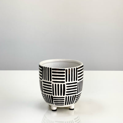 Black and White Ceramic Small Vase