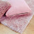 Modern and Stylish Square Pink Shaggy Leafy Rug
