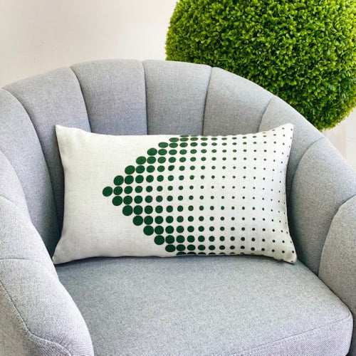 Rectangular Green Dots Padding Pillow