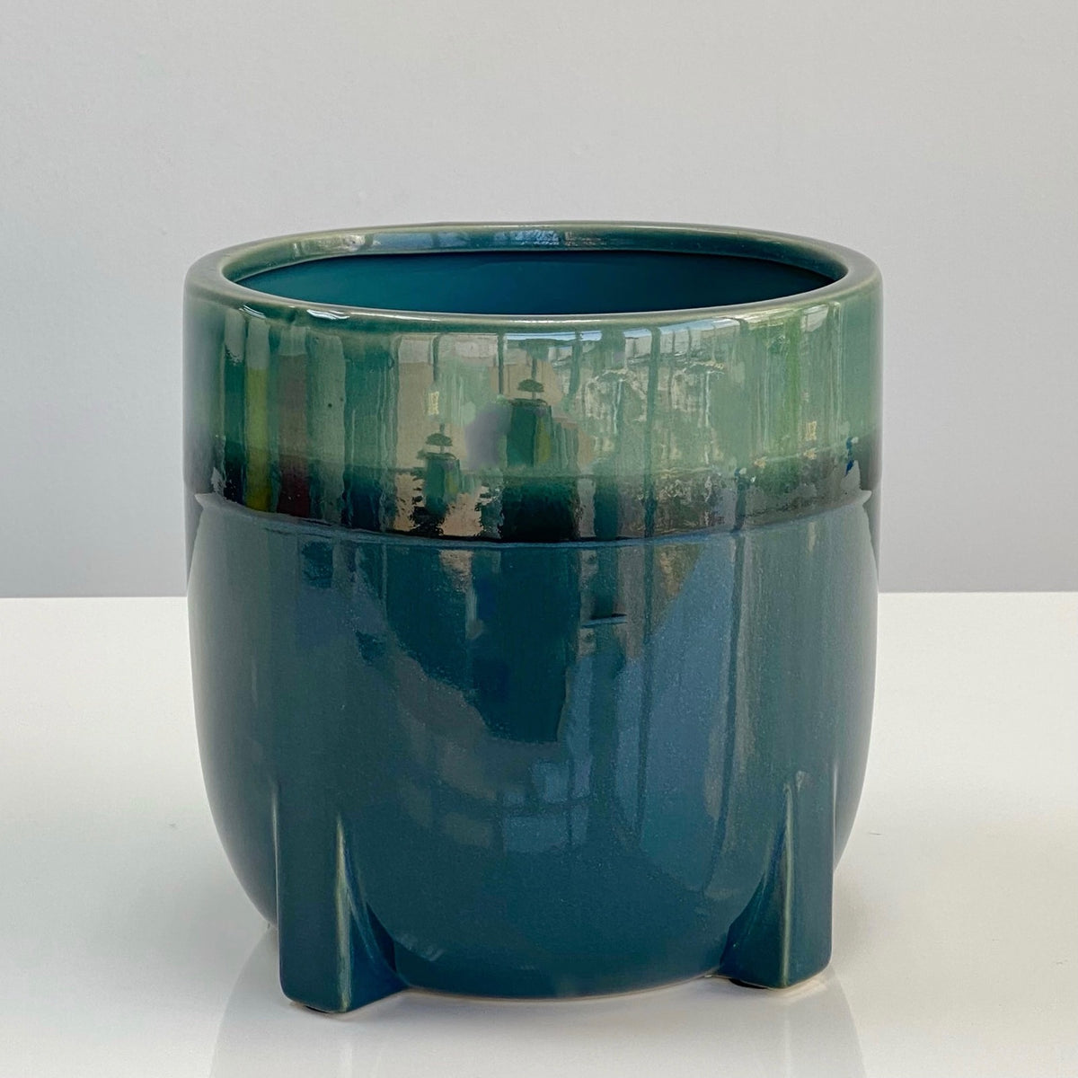 Blended Teal Ceramic Large Vase